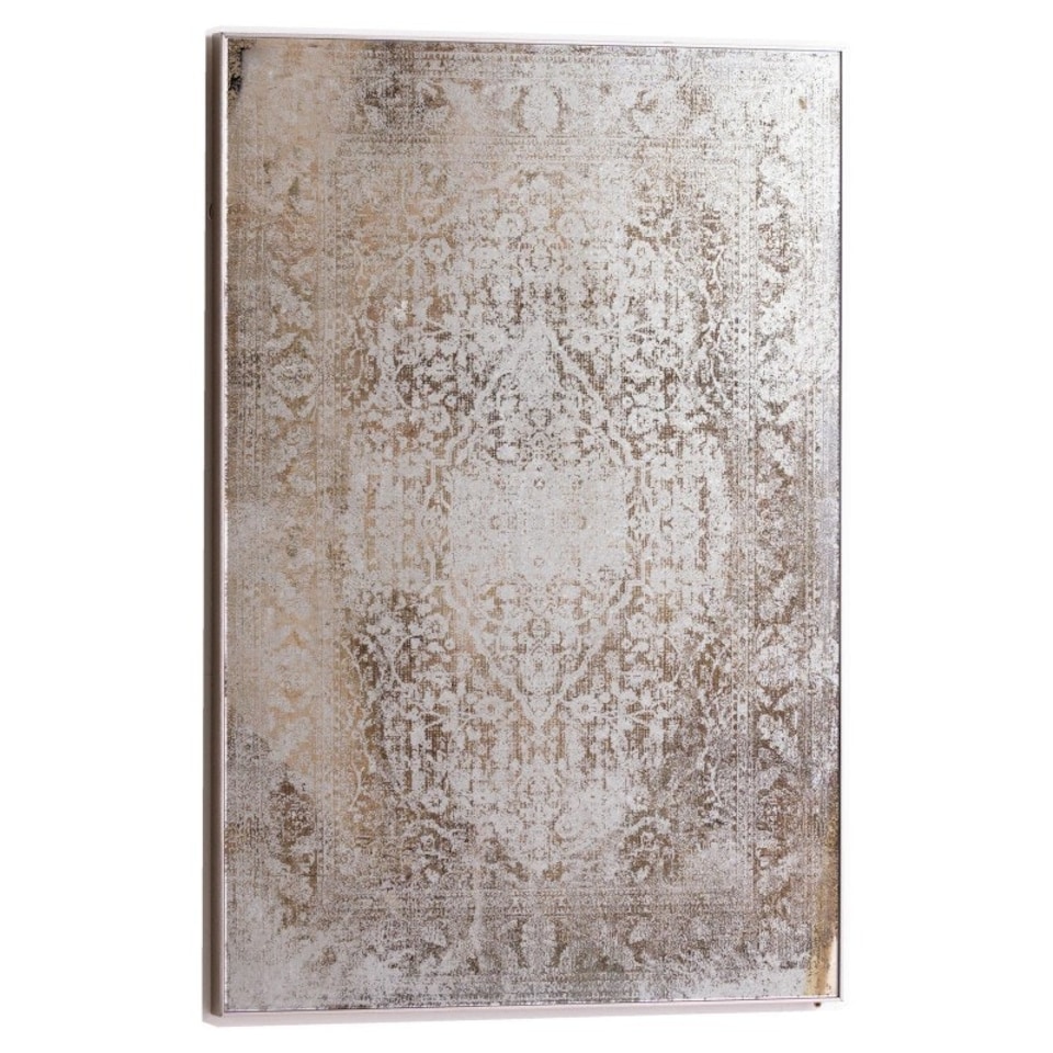 Antique Etched foxed Wall Art Mirror - Mirrored Glass - L3 x W62 x H92 cm - Antique Bronze Bronze