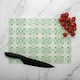 image 2 of Green Extraordinary Boho Chic Summer Design Glass Chopping Board | Multi