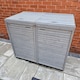 image 10 of 1.35m x 1.14m Large Grey Wooden Outdoor Garden Double Wheelie Bin Store Storage for 2 Bins