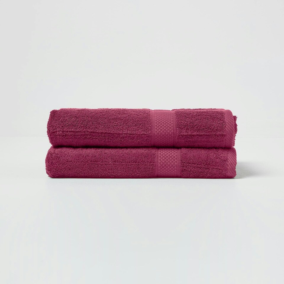 image 1 of Homescapes Turkish Cotton Bath Towel Set of 4 - Burgundy Red