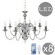 image 2 of ValueLights Gothica 8 Way Polished Chrome Ceiling Light Chandelier & LED Bulbs