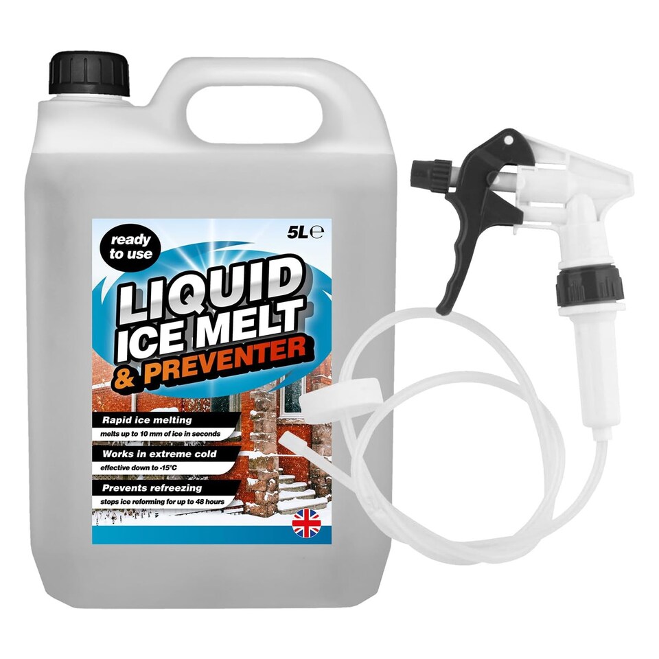 image 1 of 2 x 5L Rapid Liquid Ice Melt & Preventer with Long Hose Trigger Effective Down to -15 Degrees Celsius