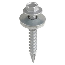 Timco - Metal Construction Thin Sheet Metal to Timber Screws - Hex - EPDM Washer - Slash Point - Exterior - Silver Organic (Size 6.3 x 150 - 100 Pieces)