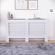 image 2 of Vida Designs Milton Radiator Cover Painted MDF Slatted Cabinet, White, 152cm