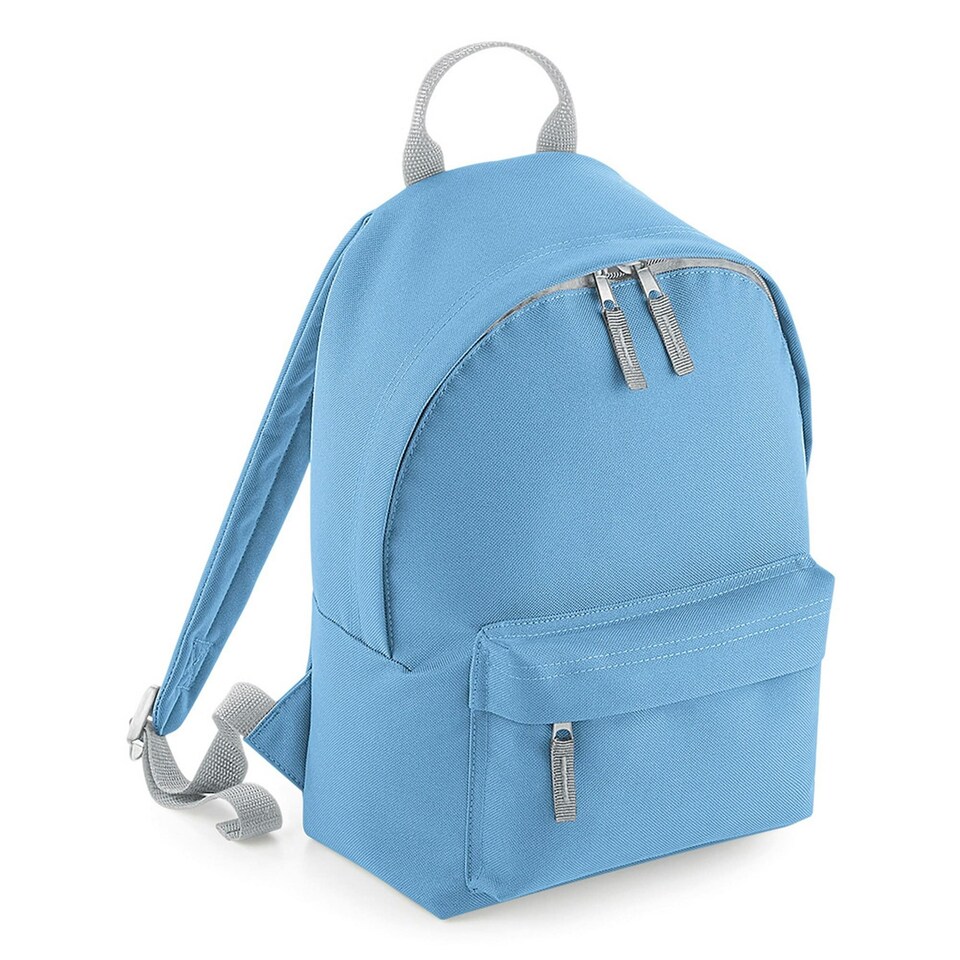 image 1 of BagBase Mini Fashion Backpack - Sky Blue/Light Grey - One Size