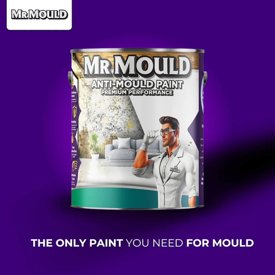 image 1 of MR MOULD - Anti-Mould Paint - Premium Colour & Protection for Interior Walls & Ceilings - Light Yellow - 5L