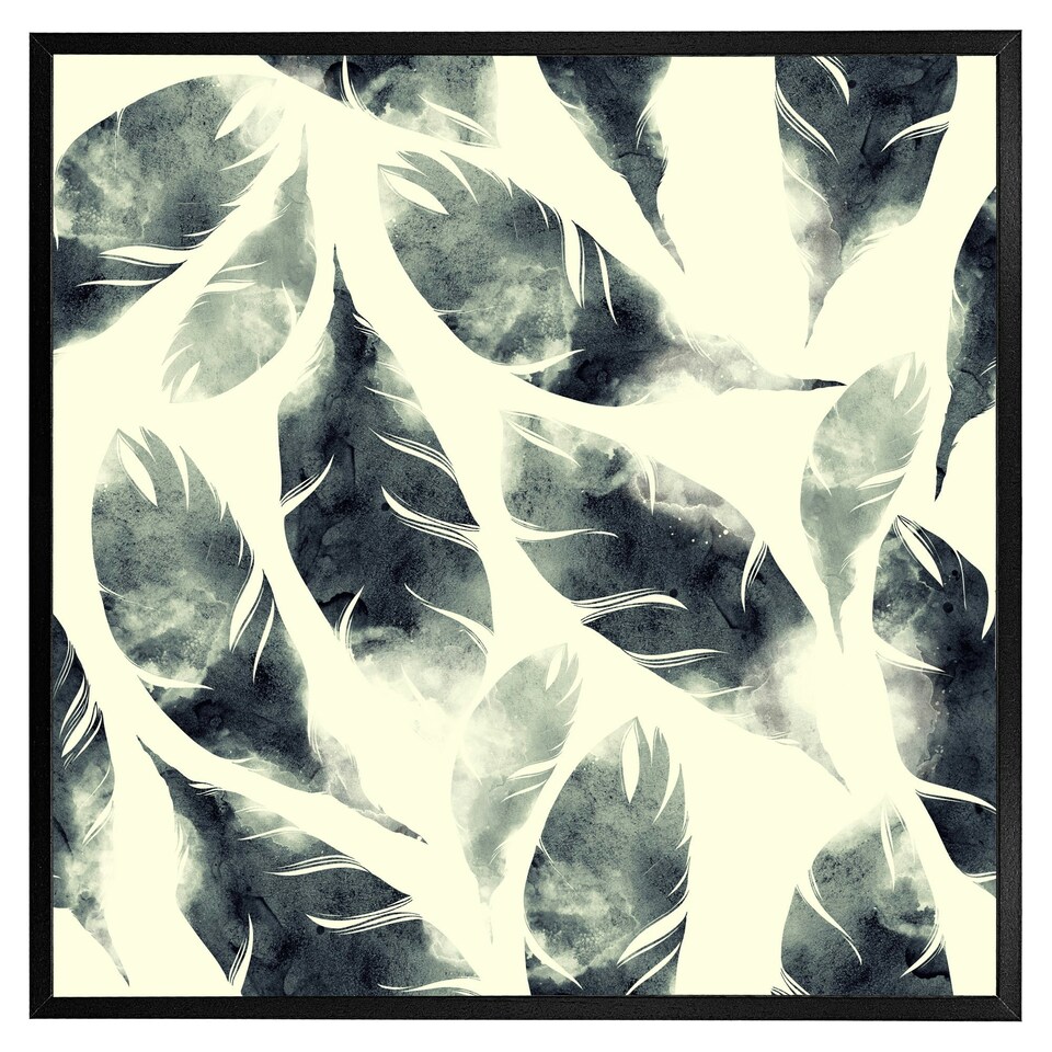 image 1 of Feathers fantastic birds pattern (Picutre Frame) Grey | S