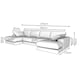 image 3 of Rest Home Theatre Large Lounge Jumbo Cord 5 Seater Corner Sofa with Footstool Grey