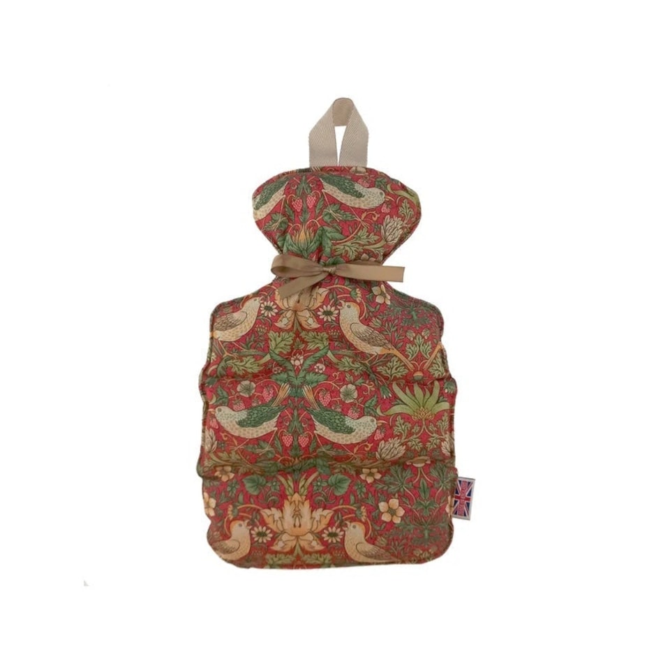 image 1 of The Wheat Bag Company Microwaveable Lavender Wheat Bottle William Morris Strawberry Thief Crimson