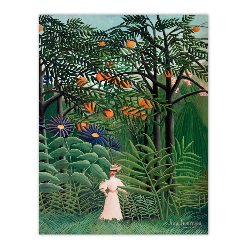 image 1 of Henri Rousseau Framed Wall Art Woman Walking in an Exotic Forest Home Décor
