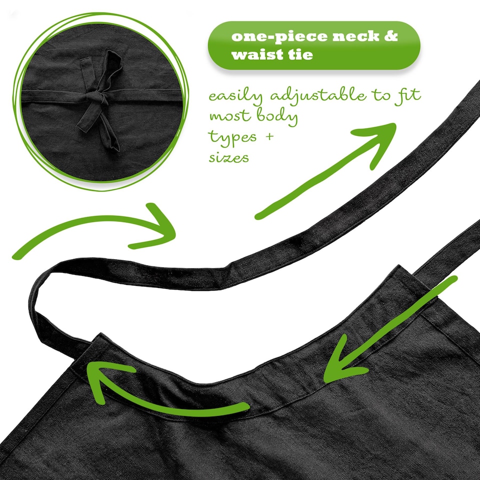 image 1 of Nicola Spring Cotton Kitchen Bib Apron - One Size - Black