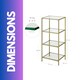 image 7 of Glass 4 Tier Side End Table Gold Gold