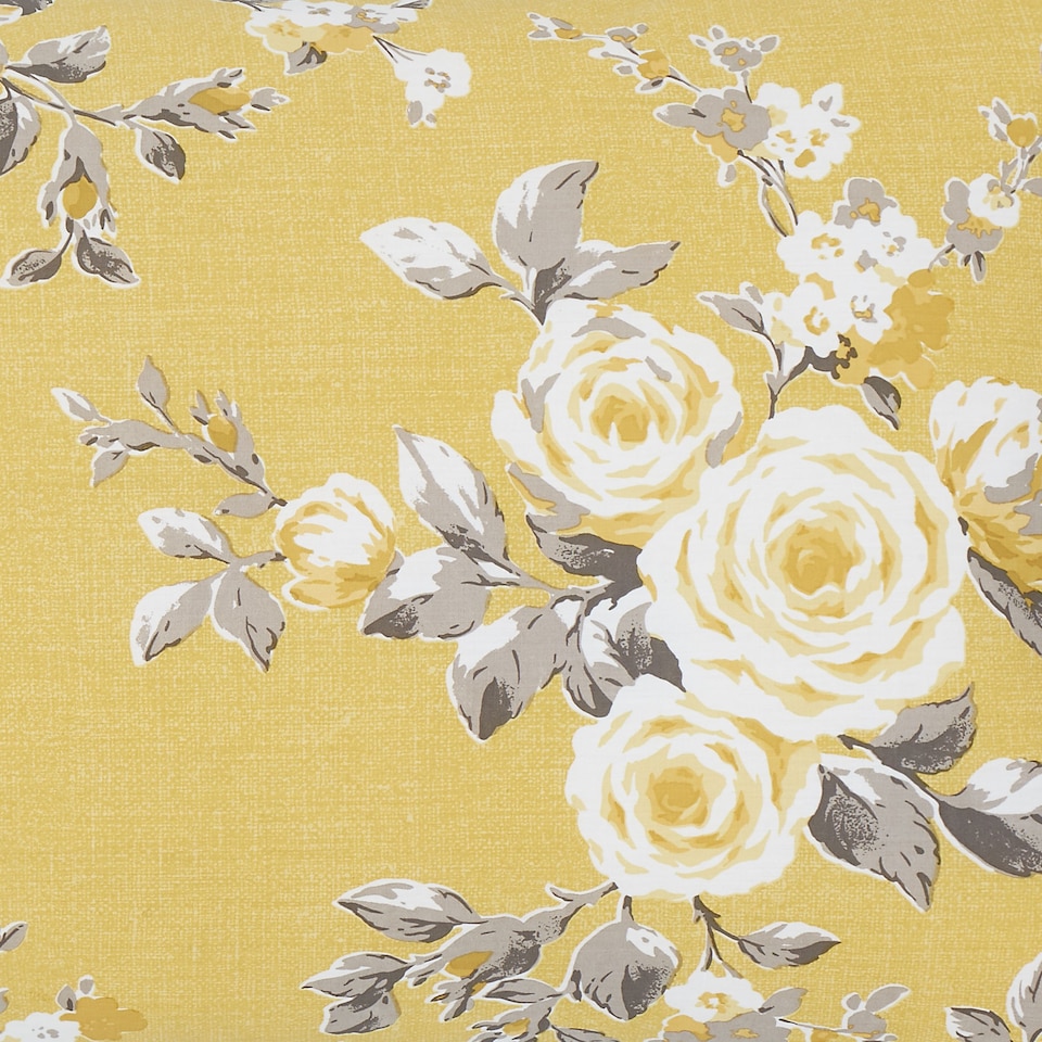 image 1 of Canterbury Floral Reversible Duvet Cover Set | Yellow | Ochre Yellow