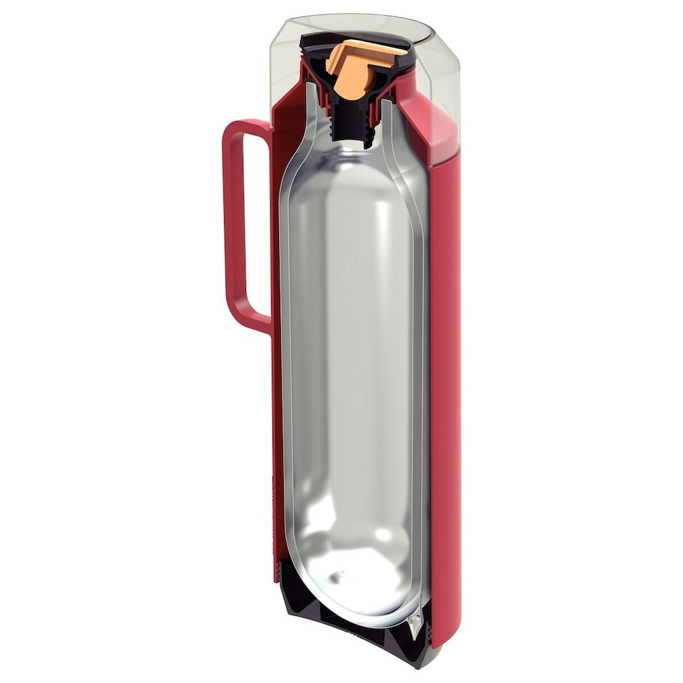 image 1 of Tramontina Thermal Flask with Cup Lid and Interior Glass Container (Red, 1.0l)