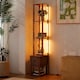 image 8 of HOMCOM LED Floor Lamp, Standing Lamp with Shelves and Fabric Drawer, Brown | Brown