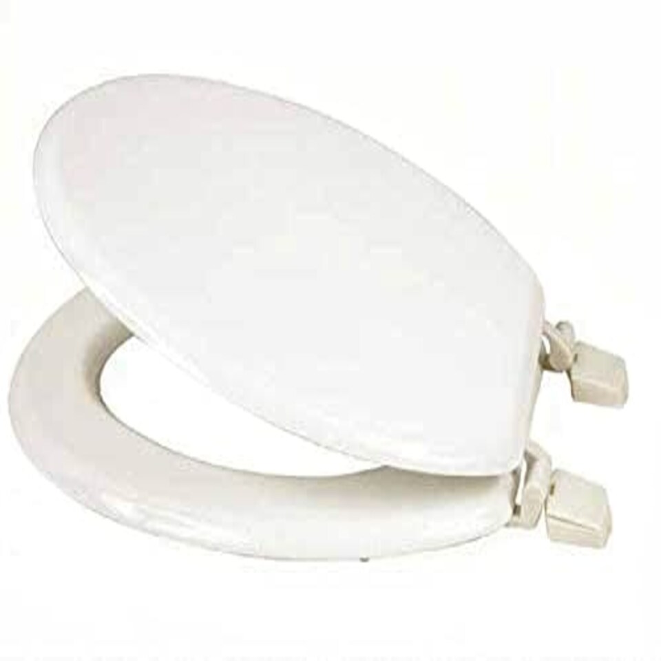 image 1 of Marco Paul White Plastic Oval Toilet Seat 17" White