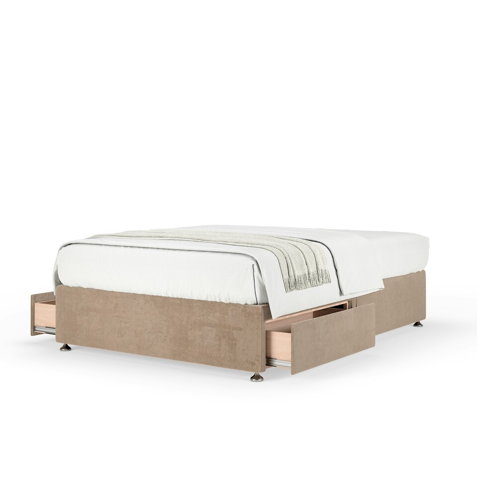 image 1 of Super Ortho Orthopaedic Mink Naples Velvet 2 Drawer Divan Set Small Single