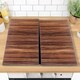 image 2 of 2 Pcs Glass Stove Cover Chopping Boards Worktop Protectors | Grey | Wood Effect | 2