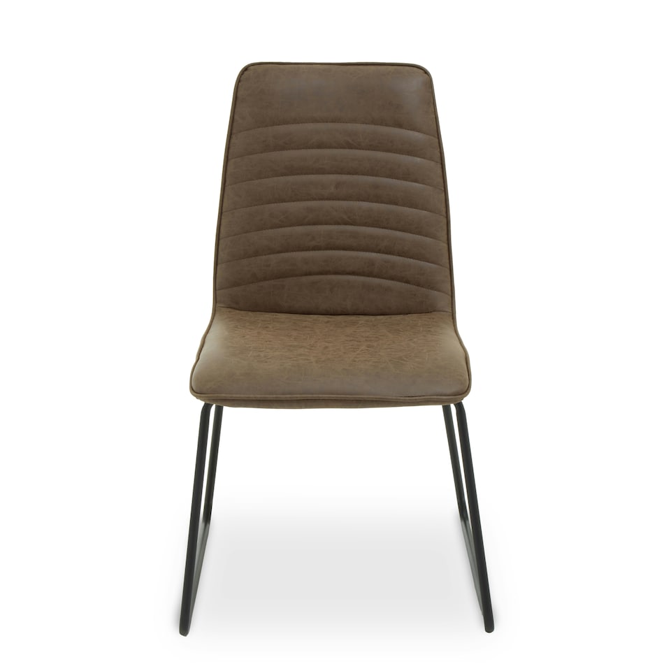 image 1 of Interiors by Premier Foundry Brown Leather Effect Chair, Easy to Clean Outdoor Chair, Body Supportive High Back Accent Chair