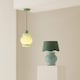 image 7 of ValueLights Taffy Green Stripe Glass Pendant Ceiling Light & Bulb | Green