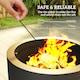 image 3 of Outsunny Outdoor Round Fire Pit with Lid, Firepit with Fire Poker, Black
