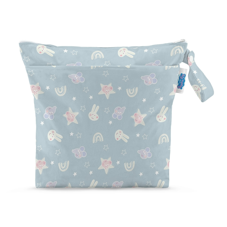 image 1 of Peppa Pig Grab & Go Nappy Wet Bag - Blue Mix Peppa & Friends
