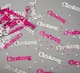 image 2 of Christening Confetti Pink & Silver 14 grams Table Scatter Party Decorations 3 pack