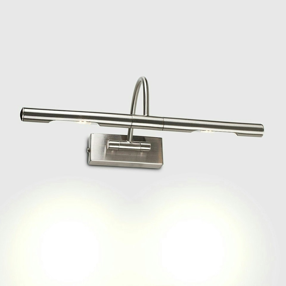 image 1 of ValueLights Capri Brushed Chrome Wall Light and LED Bulb Chrome