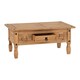 image 2 of Corona 1 Drawer Coffee Table - L61 x W100 x H45 cm - Distressed Waxed Pine Brown
