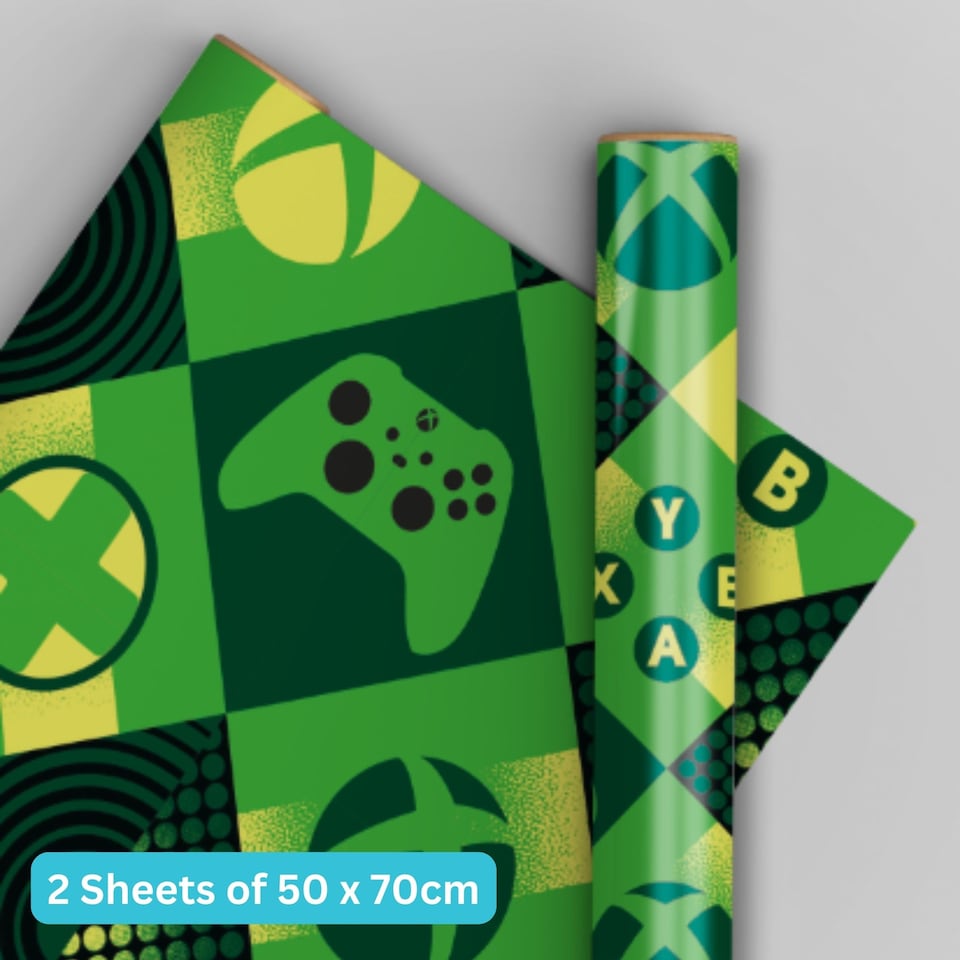 image 1 of XBOX 2 Sheets & 2 Tags Gift Wrap