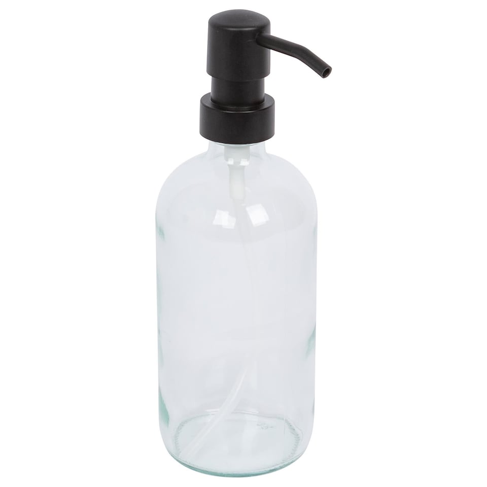 image 1 of Harbour Housewares Glass Soap Dispenser - 500ml - Clear
