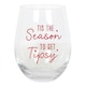 image 1 of Something Different Season To Get Tipsy Stemless Wine Glass - Red/Clear - One Size