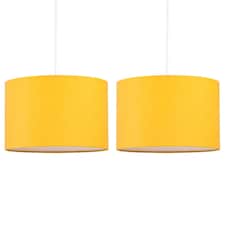 Set of 2 Ochre 25cm Ceiling Light Shades | Yellow | Medium | 2