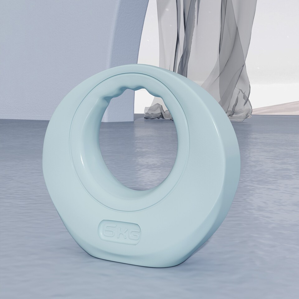 image 1 of SPORTNOW Kettlebell for Weight Lifting and Strength Training | Grey | Light Grey