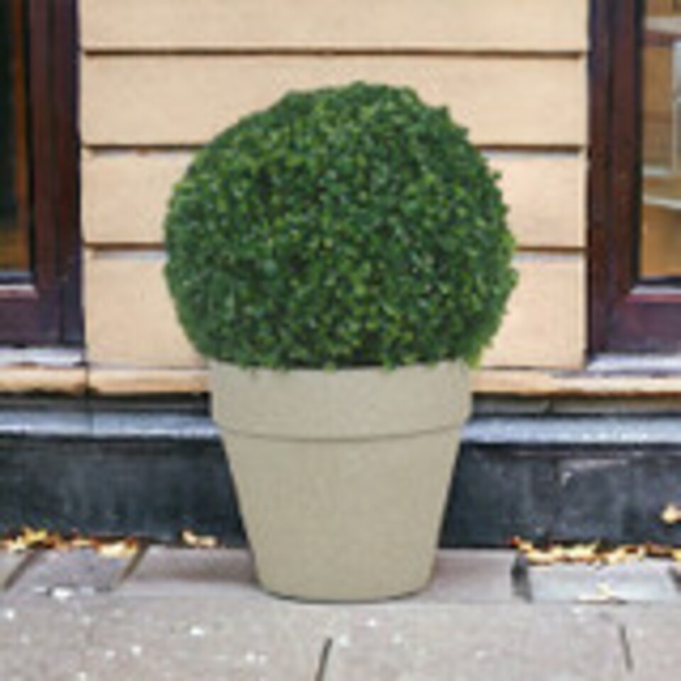 image 1 of Modern Or Traditional Real Feel Granite Style Plastic Plant Pot Indoor & Outdoor | Black | Modern Sandstone 28cm | 28cm | 1