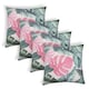 image 1 of OHS 4 x Tropical Print Outdoor Garden Patio Deck Chair Soft Waterproof Cushion Covers Green