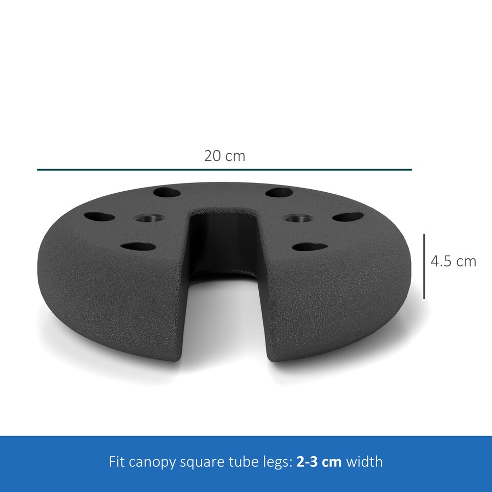 image 1 of Outsunny Tent Weight Base 4pcs Gazebo Foot Leg Pole Anchor Weights Marquee