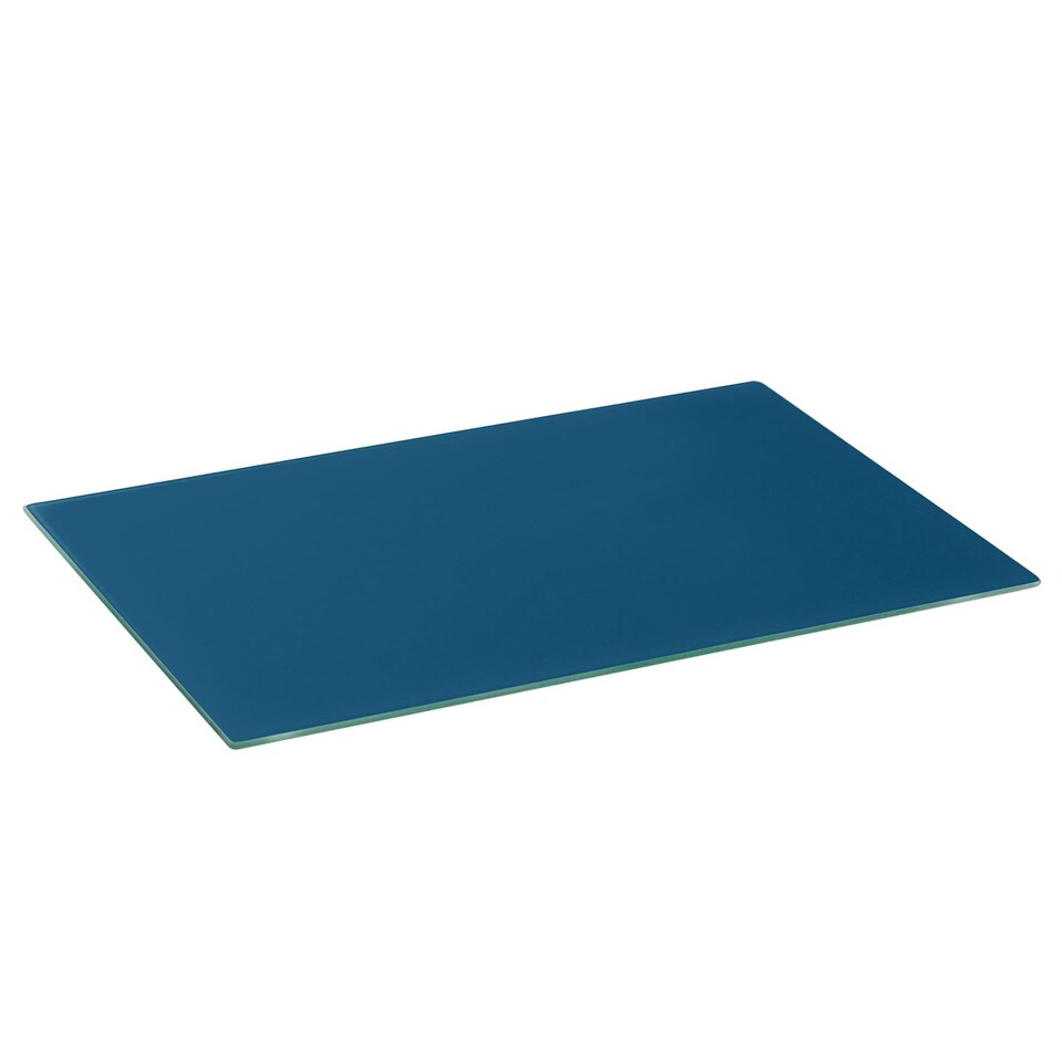 image 1 of Harbour Housewares Rectangle Glass Chopping Board - 50cm x 40cm - Hague Blue - Cutting Board Worktop Saver Worksurface Protector Glass Chopping Board Blue