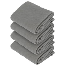 Nicola Spring Deluxe 100% Cotton Tea Towels - 60cm x 40cm - Grey - Pack of 4