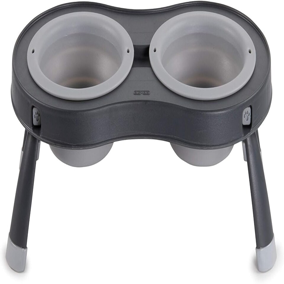Dexas Double Elevated Feeder Large Light Grey Grey