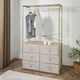 image 1 of OHS Brooklyn 6 Drawer Home Storage Fabric Display Cabinet With Hanging Rail Brown | Beige