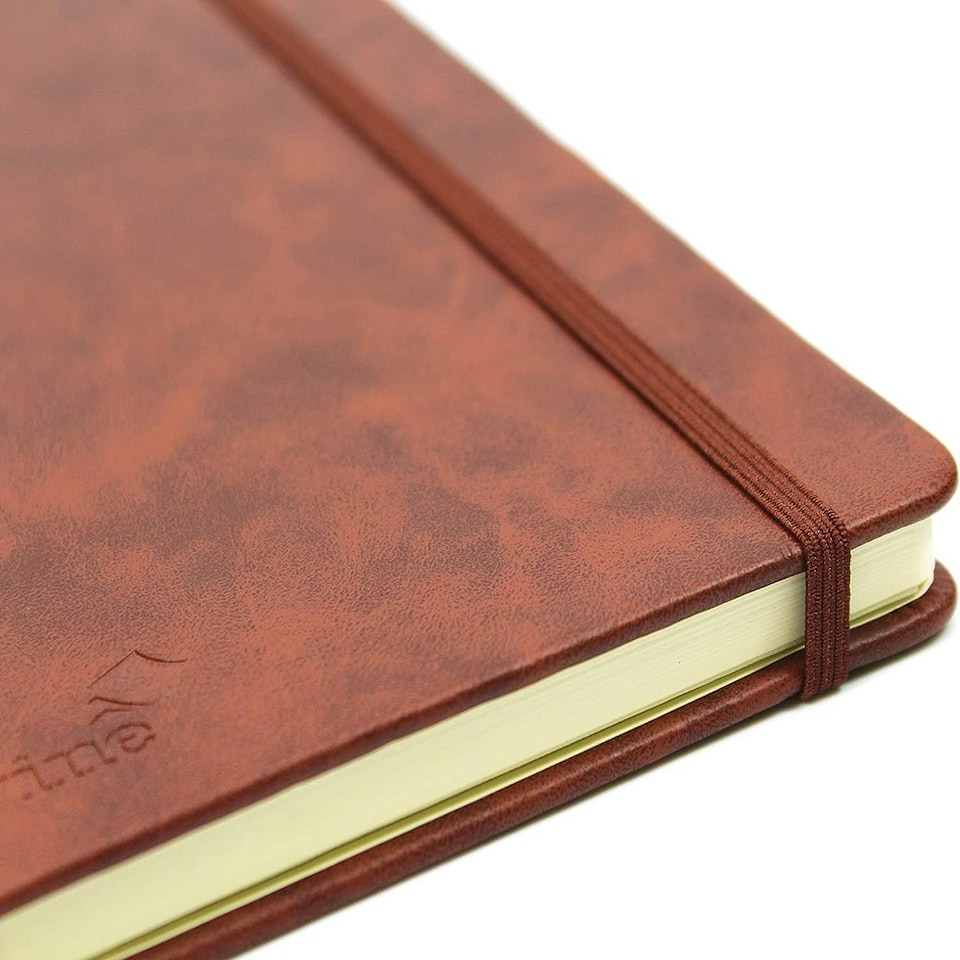 image 1 of Silvine Executive Soft Feel Notebook Ruled with Marker Ribbon 160pp 90gsm A5 Tan Ref 197TN