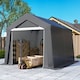 image 9 of Outsunny 3 x 3m Garden Storage Tent, Portable Shed with Heavy Duty Galvanised Steel Frame, Ventilation Window, Rollup Zipper Door, for Bike, Motorbike, Garden Tools, Dark Grey