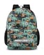 image 1 of Minecraft Creeper Kids Green Backpack | Zip-Up Rucksack with Pixel Pattern | School Bag for Books & Supplies | Unisex Gaming Bag | Minecraft Merch | Multi | Multicoloured