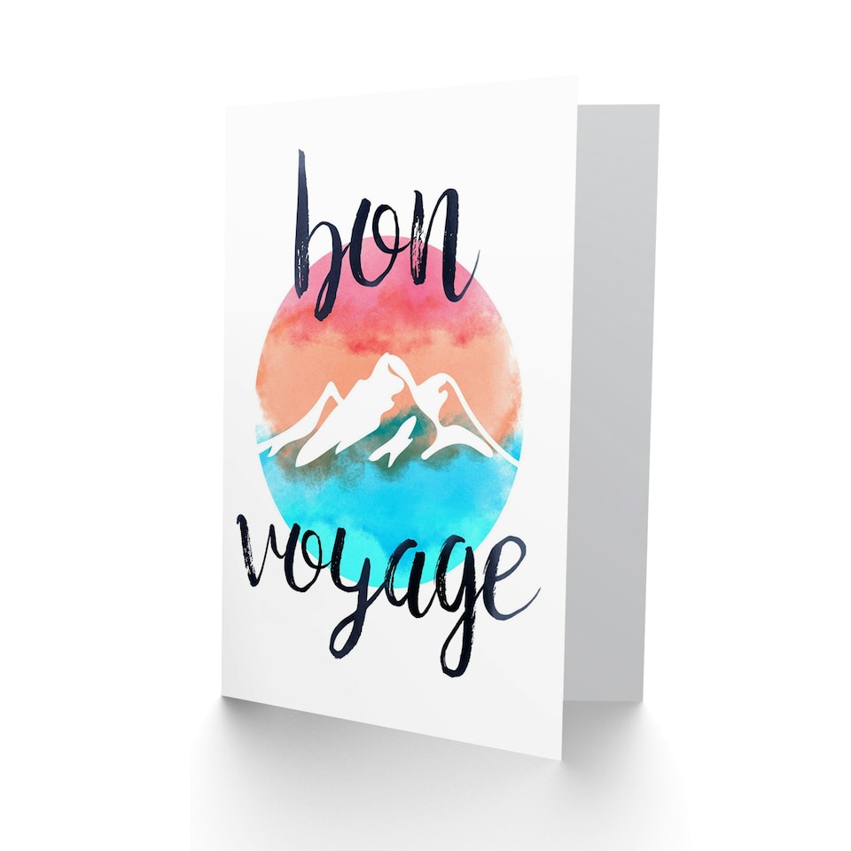 image 1 of Bon Voyage Mountain Peak Goodbye Card