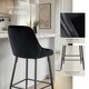 image 4 of Bar Stool Siera with backrest, padding and soft fabric | Black | Velvet look black/black | 54 x 49 x 100 cm | 4