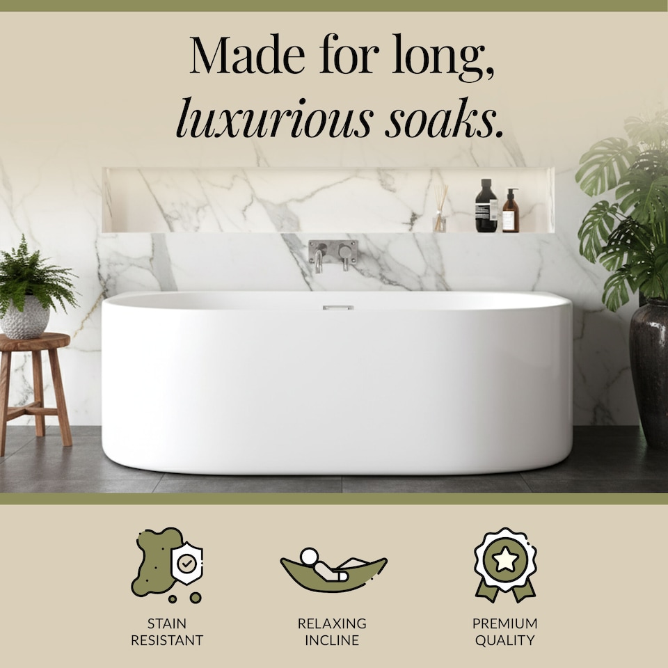 image 1 of Balterley Contemporary Back To Wall Freestanding Bath from Balterley