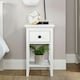 image 4 of 1 Drawer Bedside Table White Nightstand Mdf Bedroom Furniture Compact 55Cm High