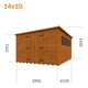 image 5 of 14ft x 10ft (4150mm x 2950mm) Horsforth Shiplap Pent Workshop Shed with 6 Windows (12mm Tongue and Groove Floor and Roof)