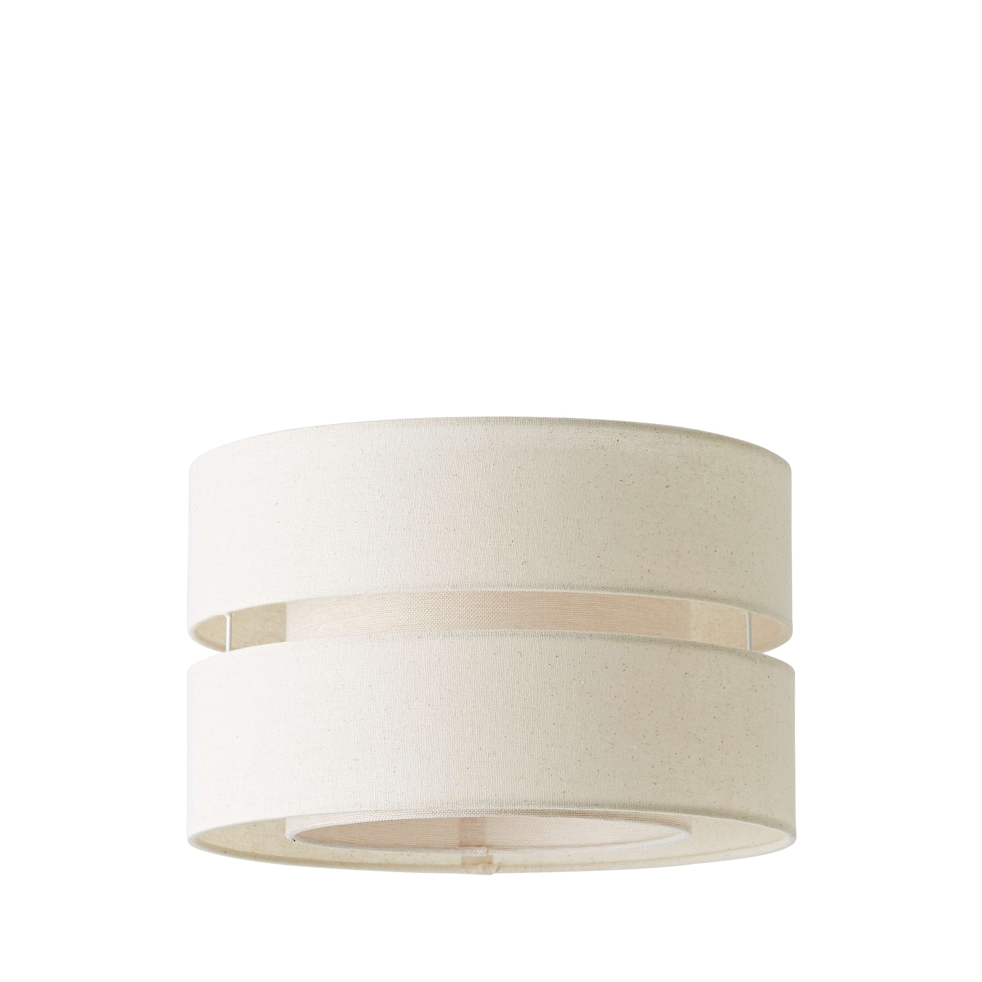ValueLights Sophia Linen Tier 30cm Drum Easy Fit Ceiling Pendant Light Lamp Shade in Natural